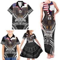 Talofa American Samoa Flag Day Family Matching Tank Maxi Dress and Hawaiian Shirt Bald Eagle Polynesian Tattoo LT14 - Polynesian Pride
