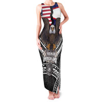 Talofa American Samoa Flag Day Family Matching Tank Maxi Dress and Hawaiian Shirt Bald Eagle Polynesian Tattoo LT14 Mom's Dress Black - Polynesian Pride