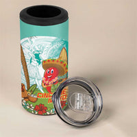 Hawaii Cinco de Mayo 4 in 1 Can Cooler Tumbler Chili Pepper Hula Girl Tropical Vibes LT14 - Polynesian Pride