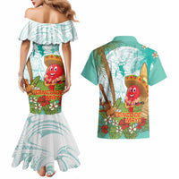 Hawaii Cinco de Mayo Couples Matching Mermaid Dress and Hawaiian Shirt Chili Pepper Hula Girl Tropical Vibes LT14 - Polynesian Pride