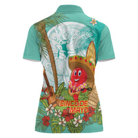 Hawaii Cinco de Mayo Women Polo Shirt Chili Pepper Hula Girl Tropical Vibes LT14 - Polynesian Pride