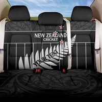 Custom New Zealand Silver Fern Cricket Back Car Seat Cover Aotearoa Maori Go Black Cap LT14 One Size Black - Polynesian Pride