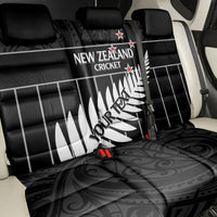 Custom New Zealand Silver Fern Cricket Back Car Seat Cover Aotearoa Maori Go Black Cap LT14 - Polynesian Pride
