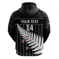 Custom New Zealand Silver Fern Cricket Hoodie Aotearoa Maori Go Black Cap LT14 - Polynesian Pride
