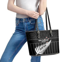 Custom New Zealand Silver Fern Cricket Leather Tote Bag Aotearoa Maori Go Black Cap LT14 - Polynesian Pride