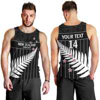 Custom New Zealand Silver Fern Cricket Men Tank Top Aotearoa Maori Go Black Cap LT14 - Polynesian Pride