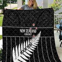 Custom New Zealand Silver Fern Cricket Quilt Aotearoa Maori Go Black Cap
