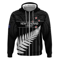 Custom New Zealand Silver Fern Cricket Zip Hoodie Aotearoa Maori Go Black Cap LT14 Zip Hoodie Black - Polynesian Pride