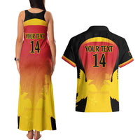 Custom Papua New Guinea Cricket Couples Matching Tank Maxi Dress and Hawaiian Shirt 2024 Go PNG LT14 - Polynesian Pride