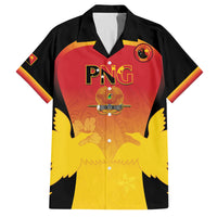 Custom Papua New Guinea Cricket Family Matching Off Shoulder Short Dress and Hawaiian Shirt 2024 Go PNG LT14 Dad's Shirt - Short Sleeve Black - Polynesian Pride