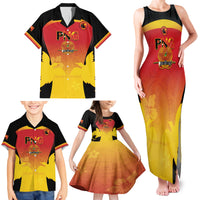 Custom Papua New Guinea Cricket Family Matching Tank Maxi Dress and Hawaiian Shirt 2024 Go PNG LT14 - Polynesian Pride