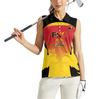 Custom Papua New Guinea Cricket Women Sleeveless Polo Shirt 2024 Go PNG LT14 - Polynesian Pride