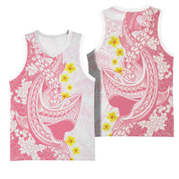 Pink Hawaii Shark Tattoo Basketball Jersey Puakenikeni Lei Plumeria Polynesian Pattern