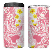 Pink Hawaii Shark Tattoo 4 in 1 Can Cooler Tumbler Puakenikeni Lei Plumeria Polynesian Pattern LT14 One Size: 16 oz Pink - Polynesian Pride
