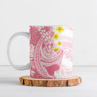 Pink Hawaii Shark Tattoo Ceramic Mug Puakenikeni Lei Plumeria Polynesian Pattern