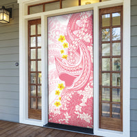 Pink Hawaii Shark Tattoo Door Cover Puakenikeni Lei Plumeria Polynesian Pattern