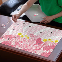 Pink Hawaii Shark Tattoo Puzzle Puakenikeni Lei Plumeria Polynesian Pattern