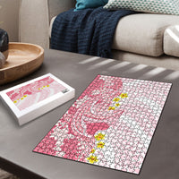 Pink Hawaii Shark Tattoo Puzzle Puakenikeni Lei Plumeria Polynesian Pattern