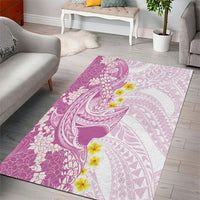 Purple Hawaii Shark Tattoo Area Rug Puakenikeni Lei Plumeria Polynesian Pattern