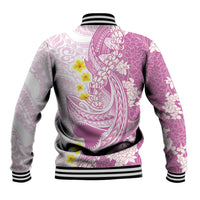 Purple Hawaii Shark Tattoo Baseball Jacket Puakenikeni Lei Plumeria Polynesian Pattern