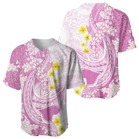 Purple Hawaii Shark Tattoo Baseball Jersey Puakenikeni Lei Plumeria Polynesian Pattern