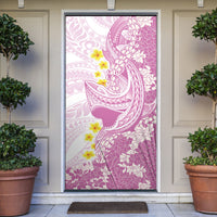 Purple Hawaii Shark Tattoo Door Cover Puakenikeni Lei Plumeria Polynesian Pattern