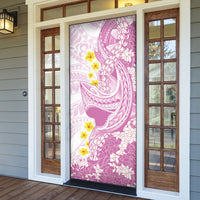 Purple Hawaii Shark Tattoo Door Cover Puakenikeni Lei Plumeria Polynesian Pattern