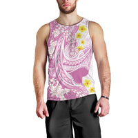 Purple Hawaii Shark Tattoo Men Tank Top Puakenikeni Lei Plumeria Polynesian Pattern