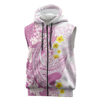 Purple Hawaii Shark Tattoo Sleeveless Zip Hoodie Puakenikeni Lei Plumeria Polynesian Pattern LT14 Purple - Polynesian Pride