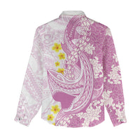 Purple Hawaii Shark Tattoo Women Casual Shirt Puakenikeni Lei Plumeria Polynesian Pattern LT14 - Polynesian Pride