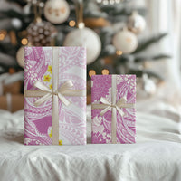 Purple Hawaii Shark Tattoo Wrapping Paper Puakenikeni Lei Plumeria Polynesian Pattern