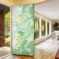 Green Hawaii Shark Tattoo Door Cover Puakenikeni Lei Plumeria Polynesian Pattern