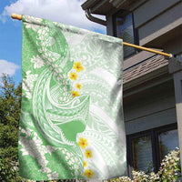 Green Hawaii Shark Tattoo Garden Flag Puakenikeni Lei Plumeria Polynesian Pattern