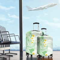 Green Hawaii Shark Tattoo Luggage Cover Puakenikeni Lei Plumeria Polynesian Pattern