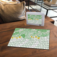 Green Hawaii Shark Tattoo Puzzle Puakenikeni Lei Plumeria Polynesian Pattern