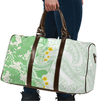 Green Hawaii Shark Tattoo Travel Bag Puakenikeni Lei Plumeria Polynesian Pattern
