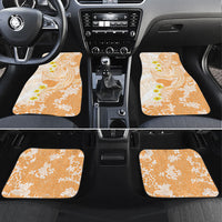 Orange Hawaii Shark Tattoo Car Mats Puakenikeni Lei Plumeria Polynesian Pattern