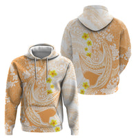 Orange Hawaii Shark Tattoo Hoodie Puakenikeni Lei Plumeria Polynesian Pattern