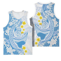Blue Hawaii Shark Tattoo Basketball Jersey Puakenikeni Lei Plumeria Polynesian Pattern