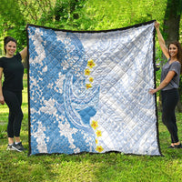 Blue Hawaii Shark Tattoo Quilt Puakenikeni Lei Plumeria Polynesian Pattern