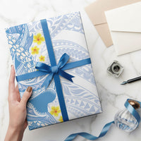Blue Hawaii Shark Tattoo Wrapping Paper Puakenikeni Lei Plumeria Polynesian Pattern