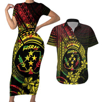 Reggae Kosrae Liberation Day Couples Matching Short Sleeve Bodycon Dress and Hawaiian Shirt September 8 Polynesian Tattoo LT14 Reggae - Polynesian Pride