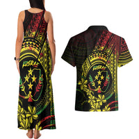 Reggae Kosrae Liberation Day Couples Matching Tank Maxi Dress and Hawaiian Shirt September 8 Polynesian Tattoo LT14 - Polynesian Pride