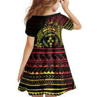 Reggae Kosrae Liberation Day Family Matching Long Sleeve Bodycon Dress and Hawaiian Shirt September 8 Polynesian Tattoo LT14 - Polynesian Pride