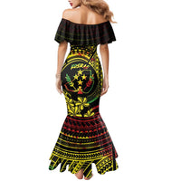 Reggae Kosrae Liberation Day Family Matching Mermaid Dress and Hawaiian Shirt September 8 Polynesian Tattoo LT14 - Polynesian Pride
