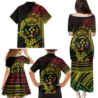 Reggae Kosrae Liberation Day Family Matching Puletasi and Hawaiian Shirt September 8 Polynesian Tattoo LT14 - Polynesian Pride