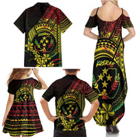 Reggae Kosrae Liberation Day Family Matching Summer Maxi Dress and Hawaiian Shirt September 8 Polynesian Tattoo LT14 - Polynesian Pride