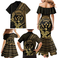 Gold Kosrae Liberation Day Family Matching Mermaid Dress and Hawaiian Shirt September 8 Polynesian Tattoo LT14 - Polynesian Pride
