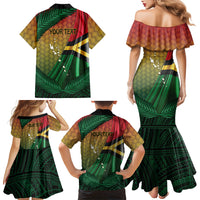 Personalised Long Live Vanuatu Independence Day Family Matching Mermaid Dress and Hawaiian Shirt 45th Anniversary Woven Pattern LT14 - Polynesian Pride