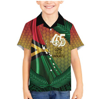 Personalised Long Live Vanuatu Independence Day Family Matching Mermaid Dress and Hawaiian Shirt 45th Anniversary Woven Pattern LT14 Son's Shirt Reggae - Polynesian Pride